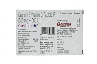 Coralium D3 500 Mg/500iu Tablet 10