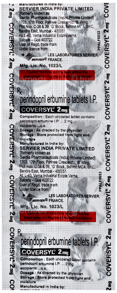 Coversyl 2mg Tablet 10 Coversyl 2mg Tablet 10