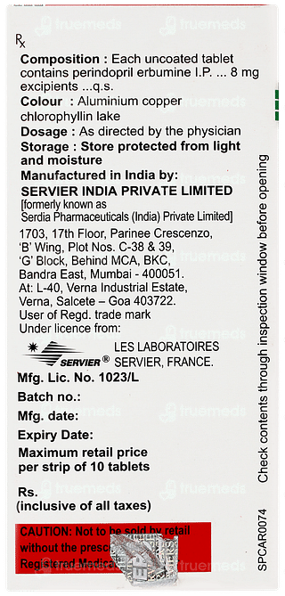 Coversyl 8mg Tablet 10