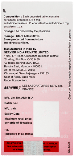 Coversyl Am 4mg/5mg Tablet 10