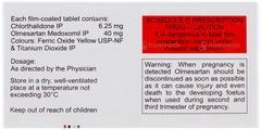 Ctd O 6.25/40 Tablet 10