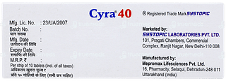 Cyra 40 Tablet 10