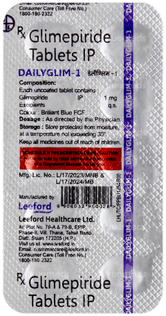 Dailyglim 1 Tablet 10 Dailyglim 1 Tablet 10