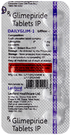 Dailyglim 1 Tablet 10 Dailyglim 1 Tablet 10