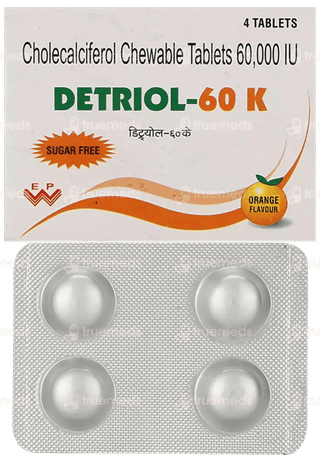 Detriol 60K Orange Flavour Sugar Free Chewable Tablet 4