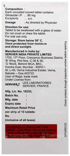 Diamicron 80 Tablet 10