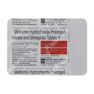 Diapride M Forte 2/1000 MG Tablet Pr 10