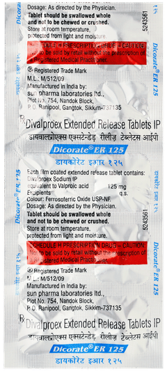 Dicorate Er 125 Tablet 10 Dicorate Er 125 Tablet 10