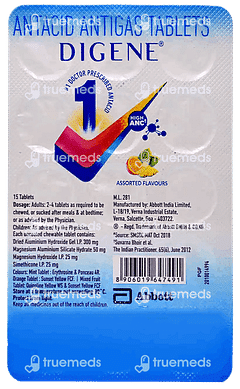 DIGENE ASSORTED FLAVOURS CHEWABLE TABLET 15