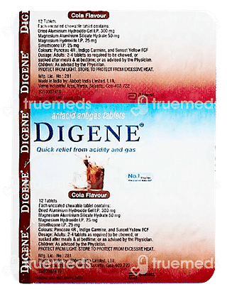 Digene Cola 300/25/25 MG Tablet 12