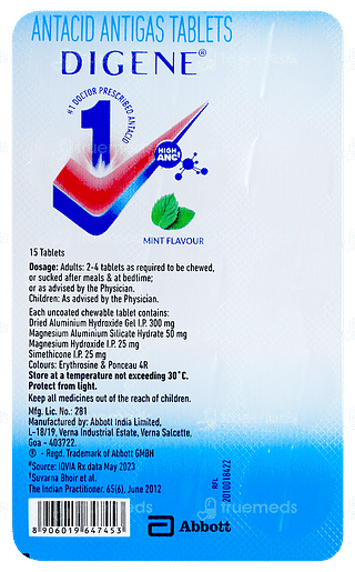 Digene Mint Flavour Chewable Tablet 15