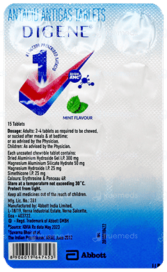 Digene Mint Flavour Chewable Tablet 15
