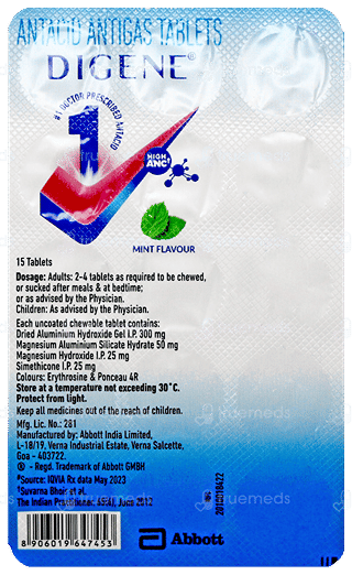 Digene Mint Flavour Chewable Tablet 15