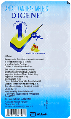 Digene Mixed Fruit Flavour Chewable Tablet 15 Digene Mixed Fruit Flavour Chewable Tablet 15