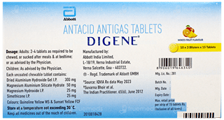 Digene Mixed Fruit Flavour Chewable Tablet 15