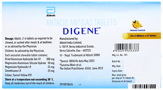 Digene Orange Flavour Chewable Tablet 15