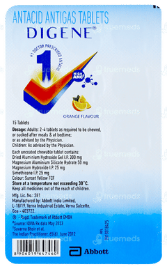 Digene Orange Flavour Chewable Tablet 15