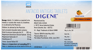 Digene Orange Flavour Chewable Tablet 15