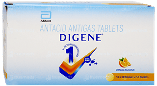Digene Orange Flavour Chewable Tablet 15