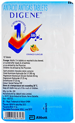 Digene Orange Flavour Chewable Tablet 15