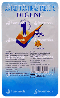 DIGENE ORANGE FLAVOUR CHEWABLE TABLET 15