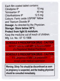 Dilnip Trio Tablet 10 Dilnip Trio Tablet 10