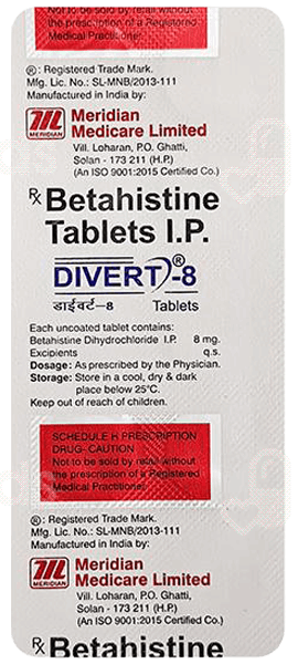 Divert 8 Mg Tablet 10