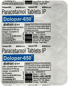 Dolopar 650 Tablet 15 Dolopar 650 Tablet 15