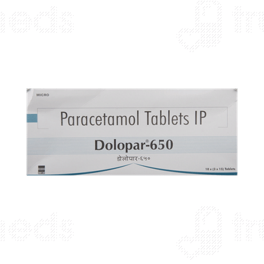 Dolopar 650 Mg Tablet 15 - Uses, Side Effects, Dosage, Price | Truemeds