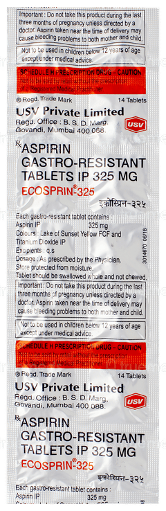 Ecosprin 325 Tablet 14 Ecosprin 325 Tablet 14