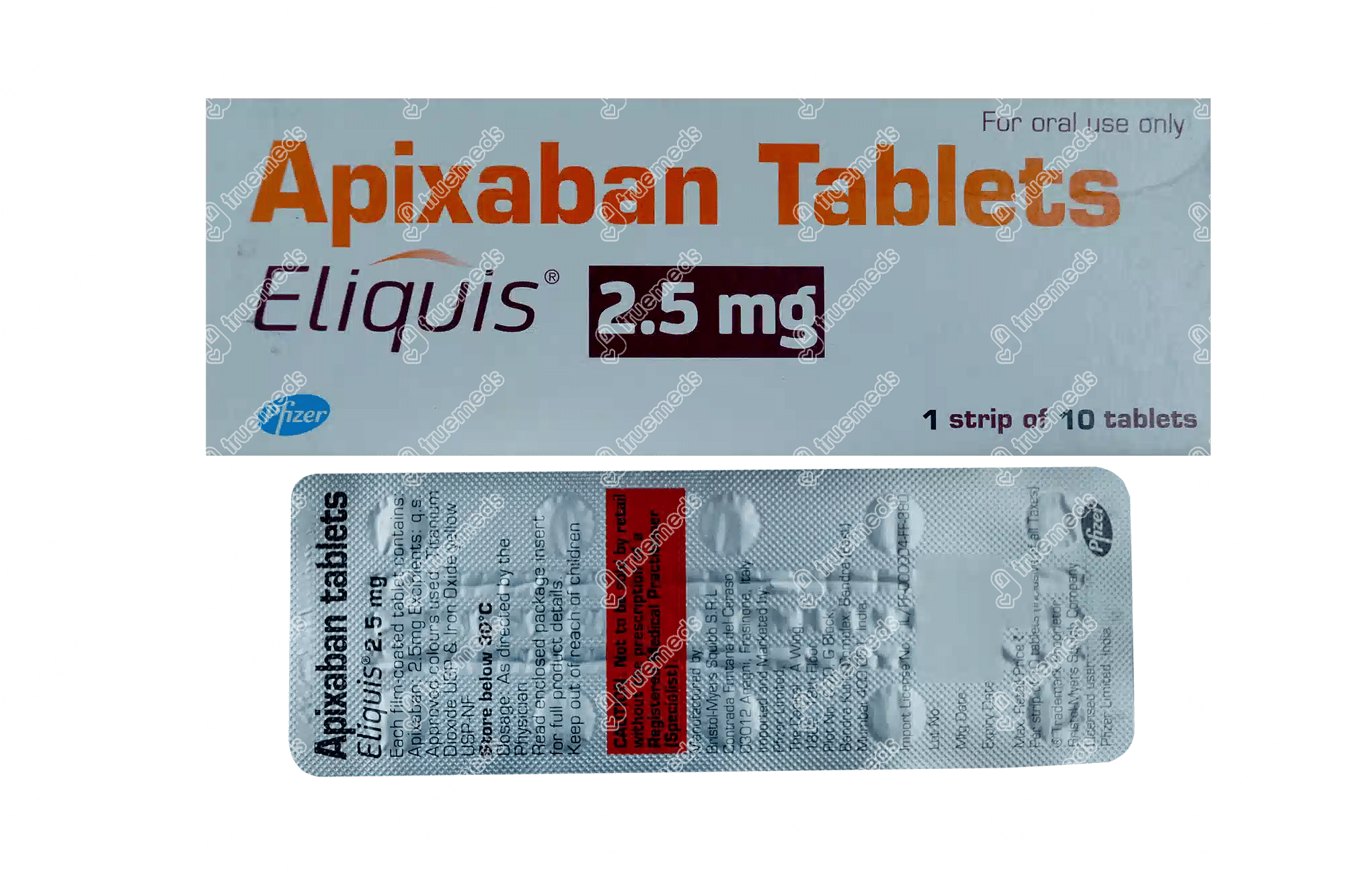 Eliquis 25 Mg Tablet 10 - Uses, Side Effects, Dosage, Price | Truemeds