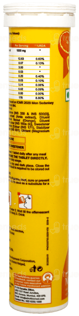Enerc 1000 Orange Flavour Effervescent Tablet 20