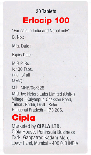 Erlocip 100 Tablet 30