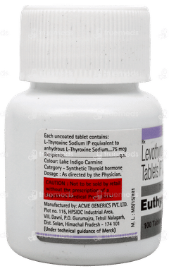 Euthyrox 75 Tablet 100 Euthyrox 75 Tablet 100