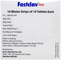 Fastclav 500 Tablet 10 Fastclav 500 Tablet 10