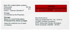 Febutac 40mg Tablet 10