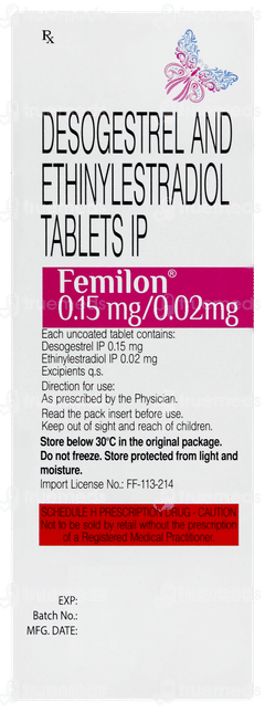 Femilon 0.15mg/0.02mg Tablet 21 Femilon 0.15mg/0.02mg Tablet 21