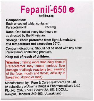 Fepanil 650 Tablet 15