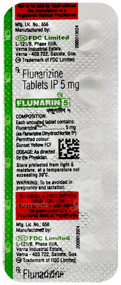 Flunarin 5 Tablet 10 Flunarin 5 Tablet 10