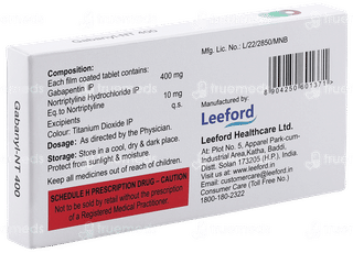 Gabanyl Nt 400/10 Mg Tablet 10
