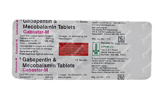 Gabastar M 300 Mg/500 MCG Tablet 10