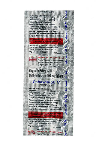 Gabawin M 50 Mg/500mcg Tablet 10