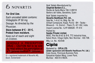 Galvus 50mg Tablet 15