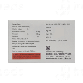 Gencephal Ct 500/800 MG Tablet 10
