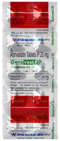 Genxvast 20 Tablet 10 Genxvast 20 Tablet 10