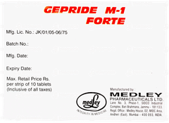 Gepride M 1 Forte Tablet 10 Gepride M 1 Forte Tablet 10