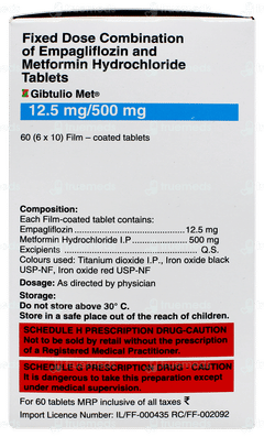Gibtulio Met 12.5mg/500mg Tablet 10