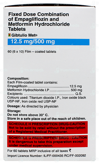 Gibtulio Met 12.5mg/500mg Tablet 10