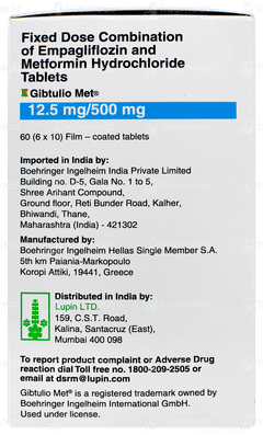 Gibtulio Met 12.5mg/500mg Tablet 10