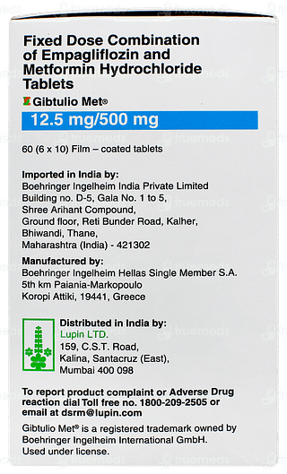 Gibtulio Met 12.5mg/500mg Tablet 10